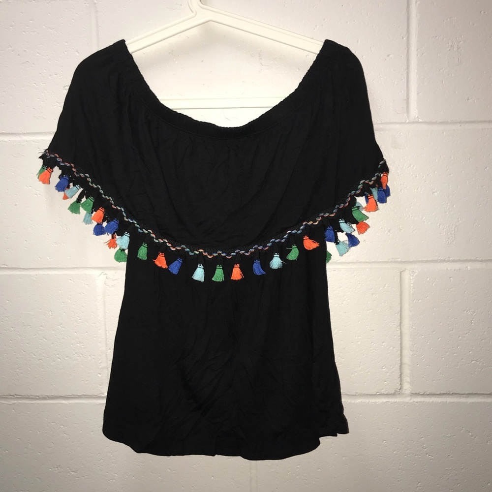 off shoulder black top
